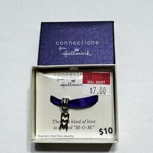 Connections from Hallmark Stainless Steel Mom Heart Charm Love Mothers Day Gift